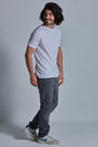 ONNO bamboo t-shirt in White Unpatched, Nic is 5'11" and wearing size M.