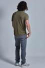 ONNO bamboo t-shirt in Cypress Unpatched, Nic is 5'11" and wearing size M.