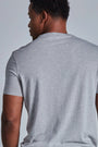 ONNO bamboo t-shirt in Heathered Granite, Golden is 6'0" and wearing size L.