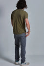 ONNO bamboo t-shirt in Cypress, Nic is 5'11" and wearing size M.