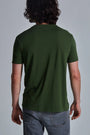 ONNO bamboo t-shirt in Moss Green, Nic is 5'11" and wearing size M.