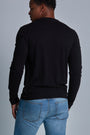 ONNO long sleeve bamboo t-shirt in Black Unpatched, Golden is 6'0" and wearing size L.