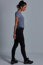 ONNO bamboo t-shirt in Stone Unpatched, Christina is 5'9" and wearing size S.