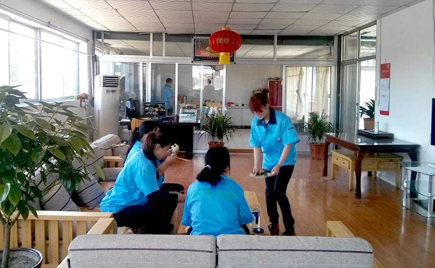 Employees taking a break at the ONNO t-shirt factory in China