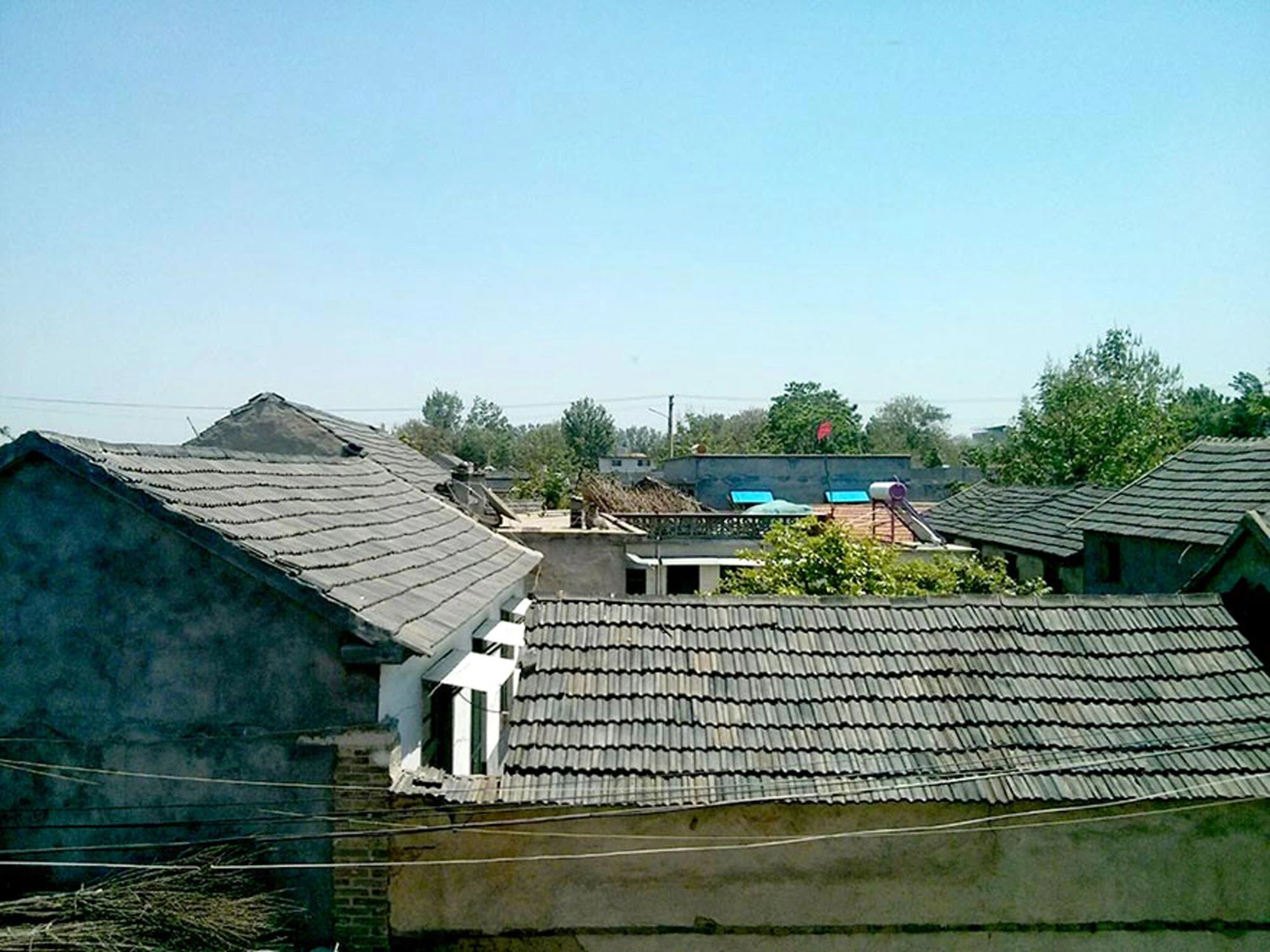 A view of rooftops from the ONNO t-shirt factory in China