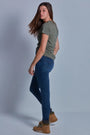 ONNO hemp t-shirt in Cypress, Caroline is 5'8" and wearing size S.
