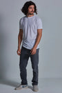 ONNO lyocell bamboo t-shirt in White, Nic is 5'11" and wearing size M.