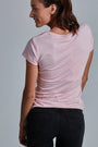 ONNO beechwood t-shirt in Pink, Christina is 5'9" and wearing size S.