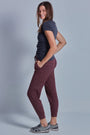 ONNO beechwood t-shirt in Charcoal Blue, Caroline is 5'8" and wearing size S.