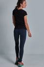 ONNO organic cotton t-shirt in Black, Christina is 5'9" and wearing size S.