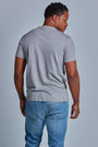 ONNO pima cotton t-shirt in Heathered Granite, Golden is 6'0" and wearing size L.