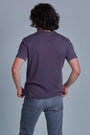 ONNO pima cotton t-shirt in Dirty Purple, Nic is 5'11" and wearing size M.