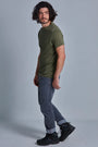 ONNO pima cotton t-shirt in Cypress, Nic is 5'11" and wearing size M.