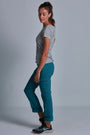 ONNO pima cotton t-shirt in Heathered Granite, Christina is 5'9" and wearing size S.