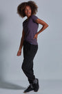 ONNO pima cotton t-shirt in Dirty Purple, Sage is 5'7" and wearing size XS.
