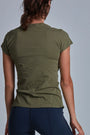 ONNO pima cotton t-shirt in Cypress, Christina is 5'9" and wearing size S.